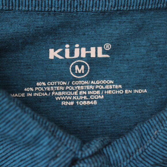 Kuhl Polo Shirt Men Medium Blue Cotton/Polyester Short Sleeve Lightweight Button - Picture 10 of 16